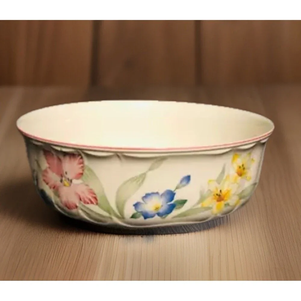 Villeroy & Boch Flora Bella Porcelain Vegetable Salad Serving Bowl 9.75” Germany
